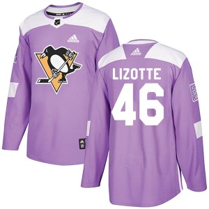 Blake Lizotte Men's Adidas Pittsburgh Penguins Authentic Purple Fights Cancer Practice Jersey