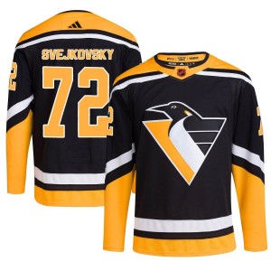 Lukas Svejkovsky Youth Adidas Pittsburgh Penguins Authentic Black Reverse Retro 2.0 Jersey