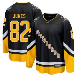 Caleb Jones Men's Fanatics Branded Pittsburgh Penguins Premier Black 2021/22 Alternate Breakaway Player Jersey