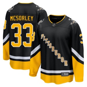 Marty Mcsorley Men's Fanatics Branded Pittsburgh Penguins Premier Black 2021/22 Alternate Breakaway Player Jersey