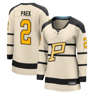 Jim Paek Women's Fanatics Branded Pittsburgh Penguins Cream 2023 Winter Classic Jersey