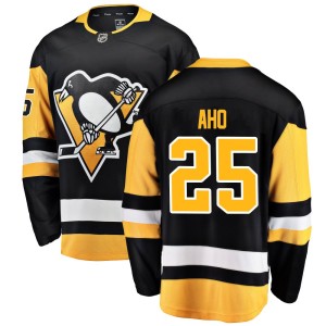 Sebastian Aho Youth Fanatics Branded Pittsburgh Penguins Breakaway Black Home Jersey