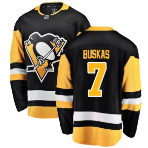 Rod Buskas Youth Fanatics Branded Pittsburgh Penguins Breakaway Black Home Jersey