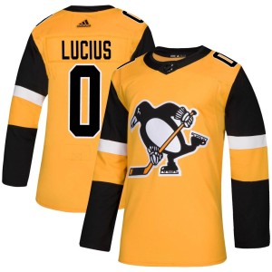 Cruz Lucius Youth Adidas Pittsburgh Penguins Authentic Gold Alternate Jersey