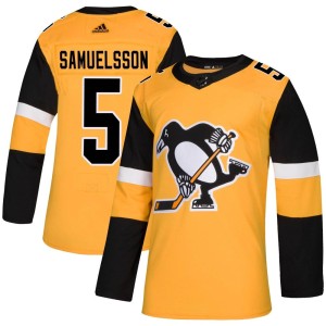 Ulf Samuelsson Youth Adidas Pittsburgh Penguins Authentic Gold Alternate Jersey