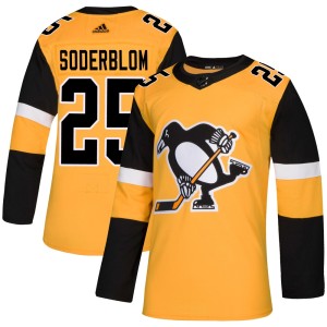 Elmer Soderblom Youth Adidas Pittsburgh Penguins Authentic Gold Alternate Jersey