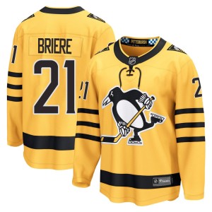 Michel Briere Men's Fanatics Pittsburgh Penguins Breakaway Gold Alternate 2025 Jersey