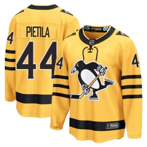 Chase Pietila Men's Fanatics Pittsburgh Penguins Breakaway Gold Alternate 2025 Jersey