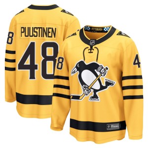 Valtteri Puustinen Men's Fanatics Pittsburgh Penguins Breakaway Gold Alternate 2025 Jersey