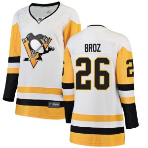 Tristan Broz Women's Fanatics Branded Pittsburgh Penguins Breakaway White Away Jersey