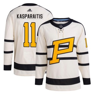 Darius Kasparaitis Men's Adidas Pittsburgh Penguins Authentic Cream 2023 Winter Classic Jersey
