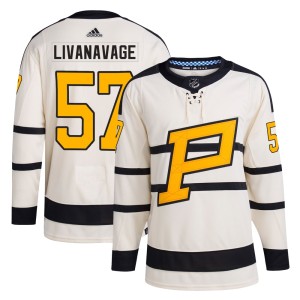 Jake Livanavage Men's Adidas Pittsburgh Penguins Authentic Cream 2023 Winter Classic Jersey