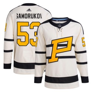 Dmitri Samorukov Men's Adidas Pittsburgh Penguins Authentic Cream 2023 Winter Classic Jersey