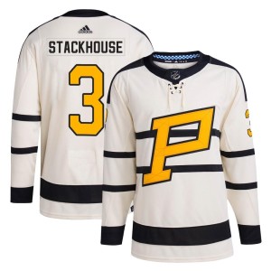 Ron Stackhouse Men's Adidas Pittsburgh Penguins Authentic Cream 2023 Winter Classic Jersey