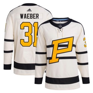 Ludovic Waeber Men's Adidas Pittsburgh Penguins Authentic Cream 2023 Winter Classic Jersey