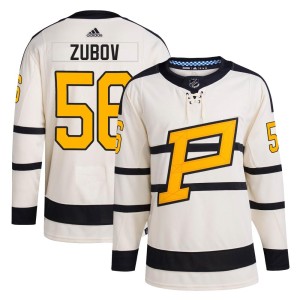 Sergei Zubov Men's Adidas Pittsburgh Penguins Authentic Cream 2023 Winter Classic Jersey