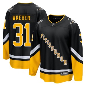 Ludovic Waeber Youth Fanatics Branded Pittsburgh Penguins Premier Black 2021/22 Alternate Breakaway Player Jersey