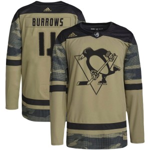 Dave Burrows Men's Adidas Pittsburgh Penguins Authentic Camo Military Appreciation Practice Jersey