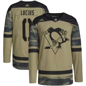 Cruz Lucius Men's Adidas Pittsburgh Penguins Authentic Camo Military Appreciation Practice Jersey