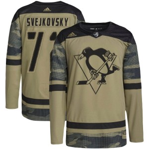 Lukas Svejkovsky Men's Adidas Pittsburgh Penguins Authentic Camo Military Appreciation Practice Jersey
