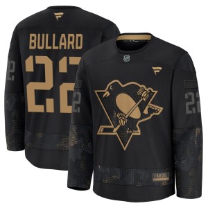 Mike Bullard Men's Fanatics Pittsburgh Penguins Premium Black 2024 Military Appreciation Practice Jersey