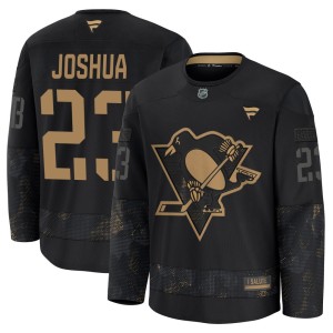 Jagger Joshua Men's Fanatics Pittsburgh Penguins Premium Black 2024 Military Appreciation Practice Jersey