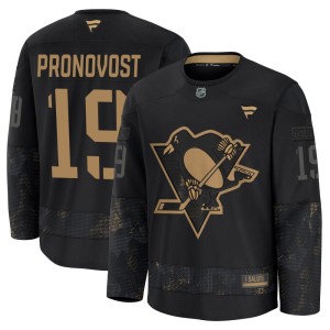 Jean Pronovost Men's Fanatics Pittsburgh Penguins Premium Black 2024 Military Appreciation Practice Jersey