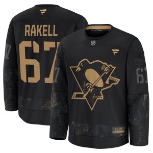 Rickard Rakell Men's Fanatics Pittsburgh Penguins Premium Black 2024 Military Appreciation Practice Jersey