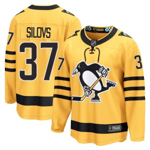 Arturs Silovs Youth Fanatics Pittsburgh Penguins Breakaway Gold Alternate 2025 Jersey