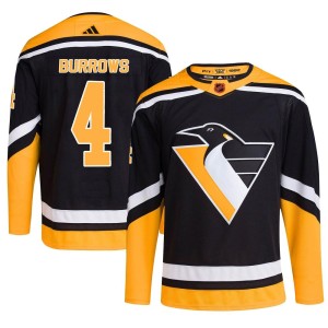 Dave Burrows Men's Adidas Pittsburgh Penguins Authentic Black Reverse Retro 2.0 Jersey