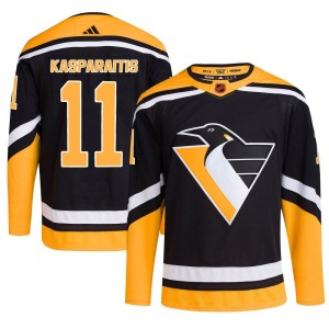 Darius Kasparaitis Men's Adidas Pittsburgh Penguins Authentic Black Reverse Retro 2.0 Jersey