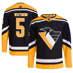 Bryan Watson Men's Adidas Pittsburgh Penguins Authentic Black Reverse Retro 2.0 Jersey