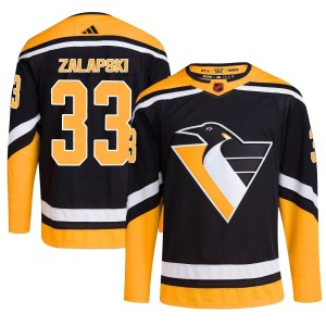 Zarley Zalapski Men's Adidas Pittsburgh Penguins Authentic Black Reverse Retro 2.0 Jersey