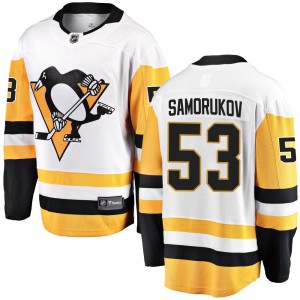 Dmitri Samorukov Men's Fanatics Branded Pittsburgh Penguins Breakaway White Away Jersey
