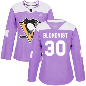 Joel Blomqvist Women's Adidas Pittsburgh Penguins Authentic Purple Fights Cancer Practice Jersey