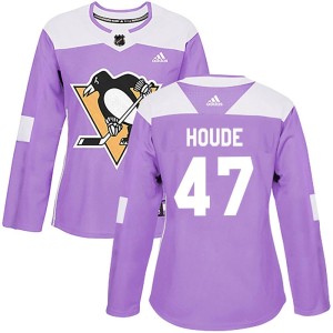 Samuel Houde Women's Adidas Pittsburgh Penguins Authentic Purple Fights Cancer Practice Jersey