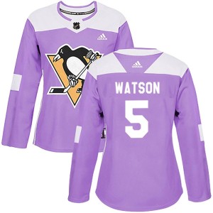 Bryan Watson Women's Adidas Pittsburgh Penguins Authentic Purple Fights Cancer Practice Jersey