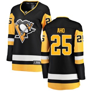 Sebastian Aho Women's Fanatics Branded Pittsburgh Penguins Breakaway Black Home Jersey