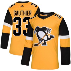 Taylor Gauthier Men's Adidas Pittsburgh Penguins Authentic Gold Alternate Jersey