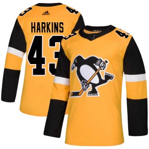 Jansen Harkins Men's Adidas Pittsburgh Penguins Authentic Gold Alternate Jersey