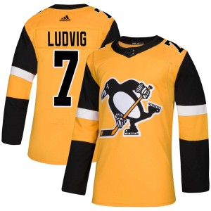 John Ludvig Men's Adidas Pittsburgh Penguins Authentic Gold Alternate Jersey