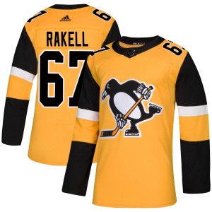 Rickard Rakell Men's Adidas Pittsburgh Penguins Authentic Gold Alternate Jersey