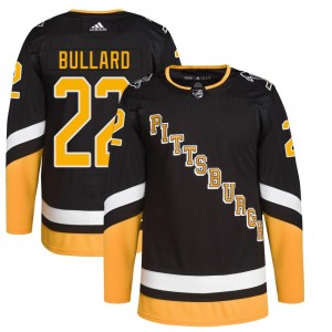 Mike Bullard Men's Adidas Pittsburgh Penguins Authentic Black 2021/22 Alternate Primegreen Pro Player Jersey