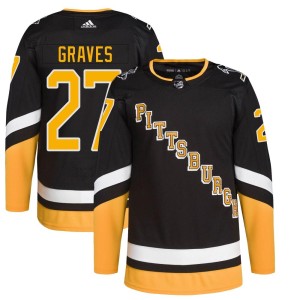 Ryan Graves Men's Adidas Pittsburgh Penguins Authentic Black 2021/22 Alternate Primegreen Pro Player Jersey