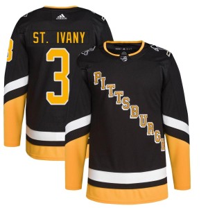 Jack St. Ivany Men's Adidas Pittsburgh Penguins Authentic Black 2021/22 Alternate Primegreen Pro Player Jersey