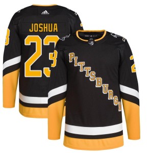 Jagger Joshua Men's Adidas Pittsburgh Penguins Authentic Black 2021/22 Alternate Primegreen Pro Player Jersey
