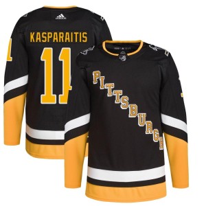 Darius Kasparaitis Men's Adidas Pittsburgh Penguins Authentic Black 2021/22 Alternate Primegreen Pro Player Jersey