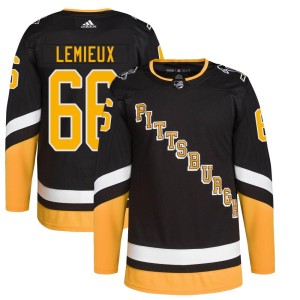 Mario Lemieux Men's Adidas Pittsburgh Penguins Authentic Black 2021/22 Alternate Primegreen Pro Player Jersey