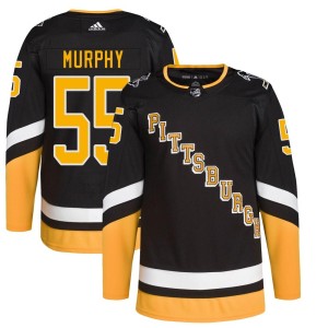 Larry Murphy Men's Adidas Pittsburgh Penguins Authentic Black 2021/22 Alternate Primegreen Pro Player Jersey
