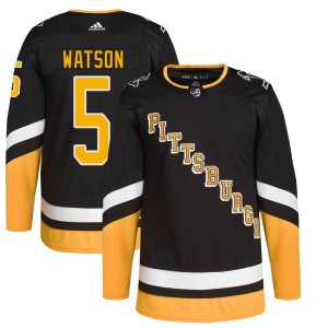 Bryan Watson Men's Adidas Pittsburgh Penguins Authentic Black 2021/22 Alternate Primegreen Pro Player Jersey